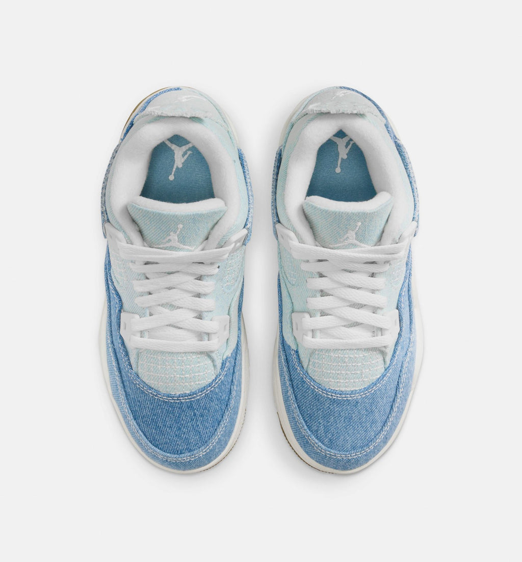 Air Jordan 4 Retro Worn Blue Preschool Sneakers