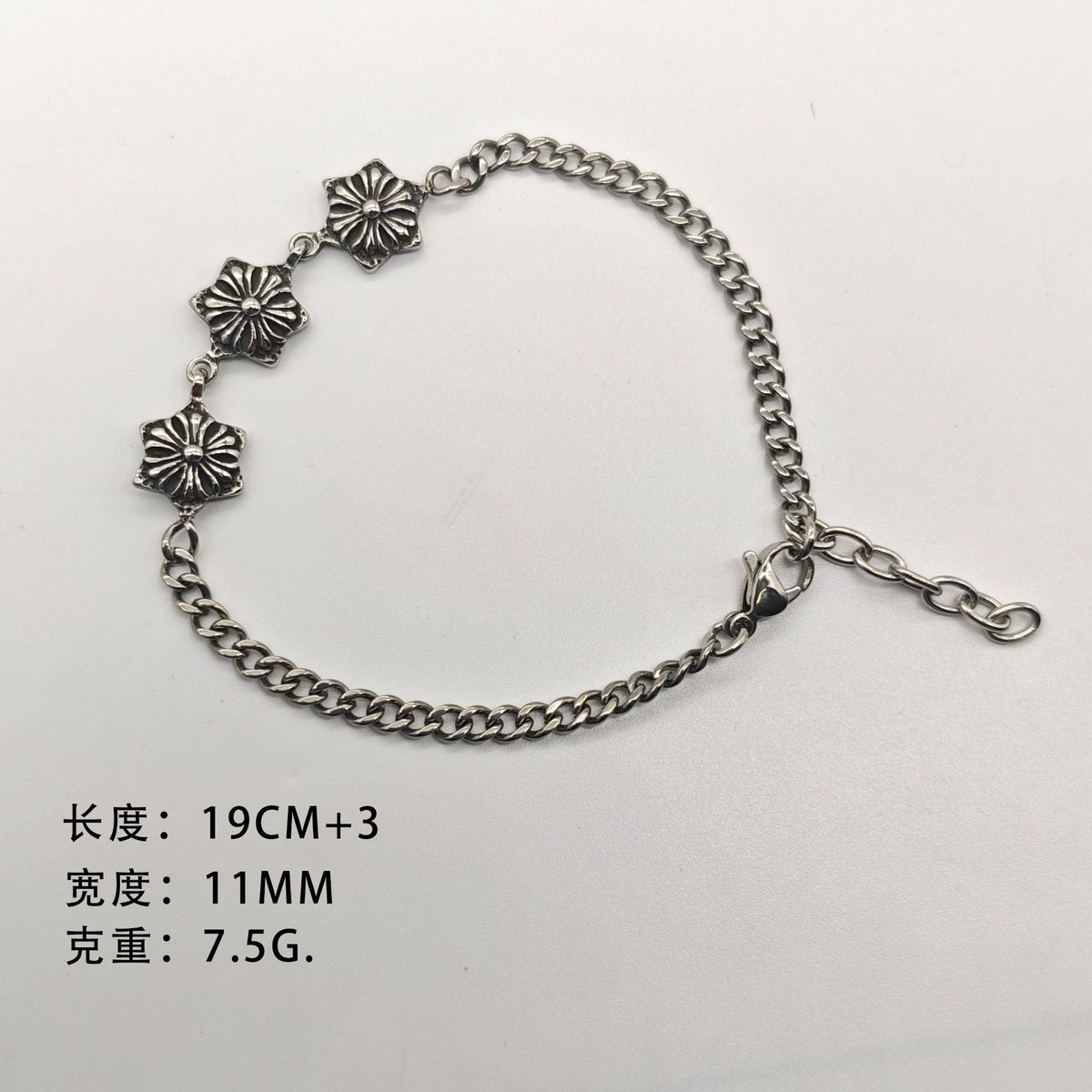 Chrome Hearts versatile 3 flower ball bracelet