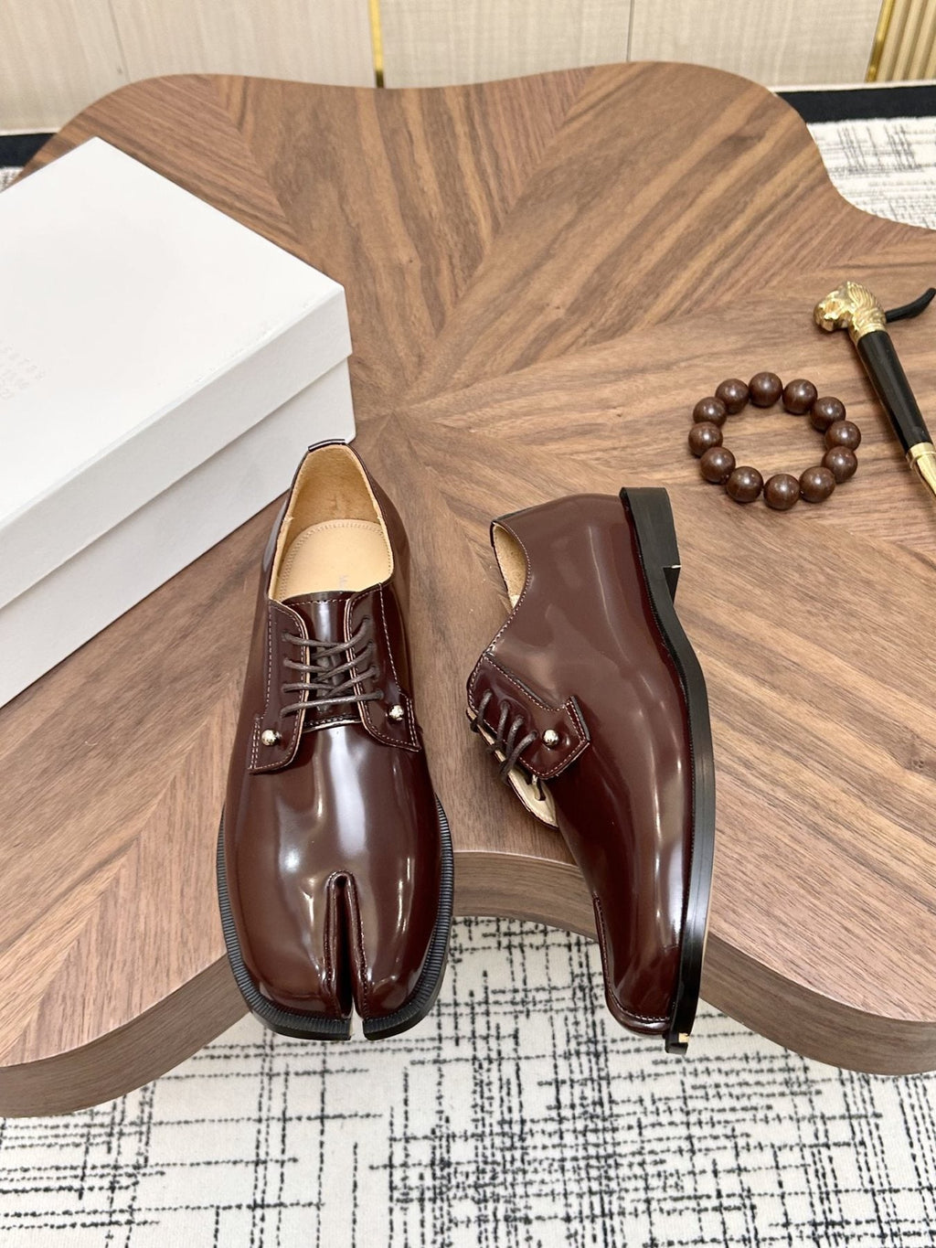 Maison Margiela Dark Brown Split-Toe Derby Shoes