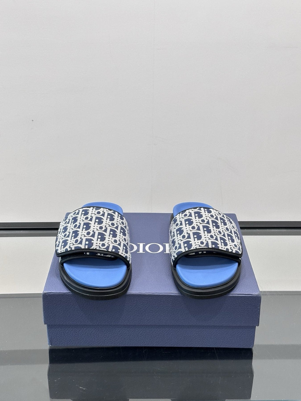 Dior Patterned Strap Slide Sandals - Open Toe And Backless Design